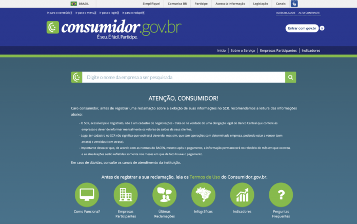 Imagem do site consumidor.gov